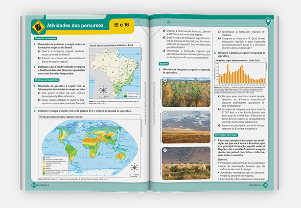 Livro de Expedições Geográficas aberto